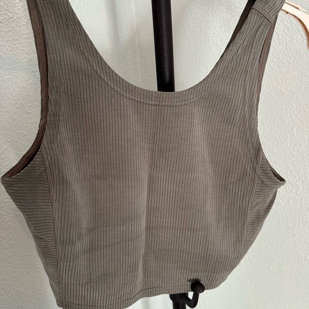 lululemon athletica Ribbed Crop Top in Brown